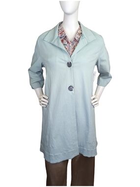 AYRtight Baxter Topper Jacket S Julep NWT Made in Canada Oversized Stretch Aqua
